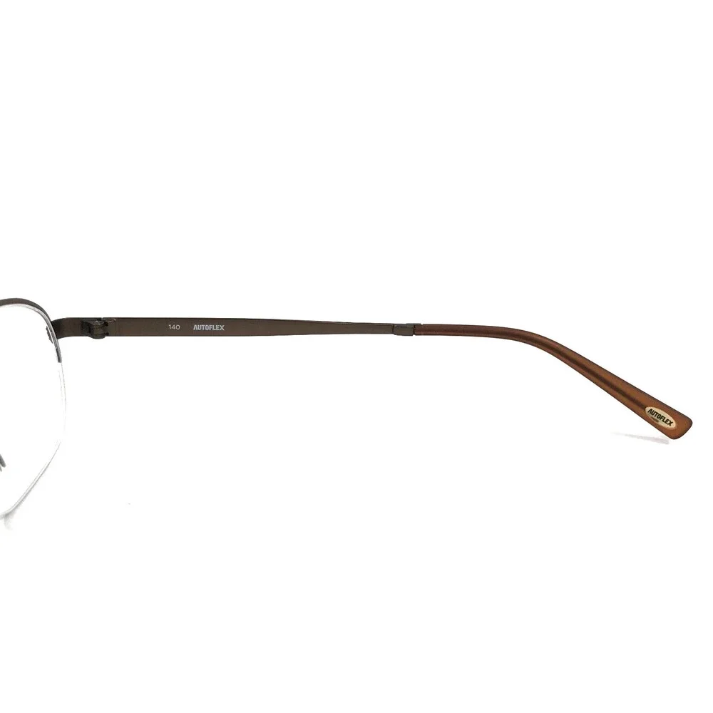 Autoflex Eyeglasses Frames SIR DUKE 210 Satin Brown Square Half Rim 51-19-140